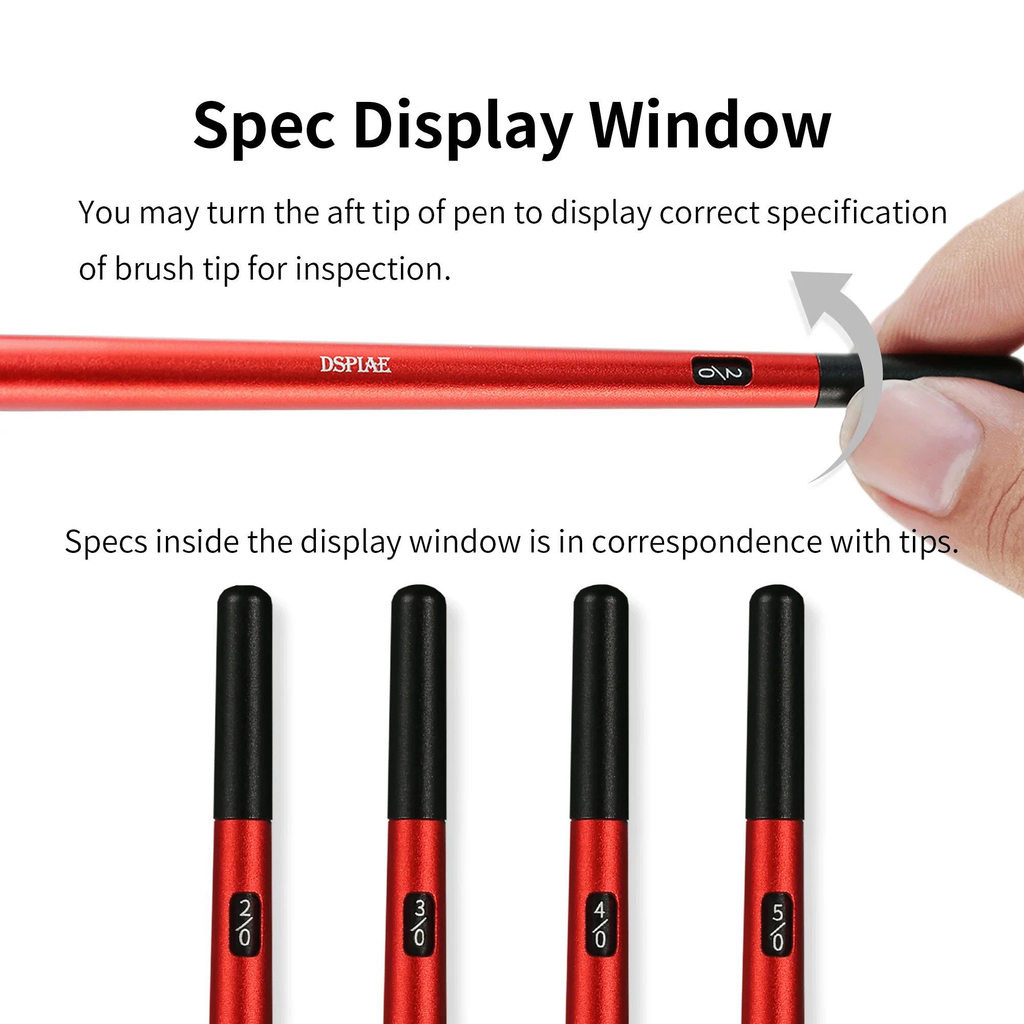 DSPIAE AT-FB Aluminum Shank Interchangeable Fine Tip Brush - Image 3